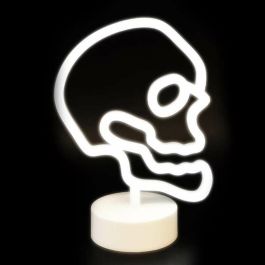 Calavera con soporte y luz neon 18x25 cm Calavera con soporte y luz neon 18x25 cm