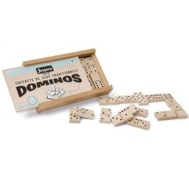 JEUJURA Wooden Domino Game - Caja de madera