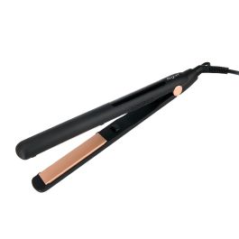 Argon Plancha Pelo Ceramica Lcd 50W Estrecha Souft Touch Negro Dorado 29x3.5x3 cm