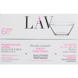 Lav Set 6 Bols 10.5 cm 215 cc Colección Vega (8 Cajas)