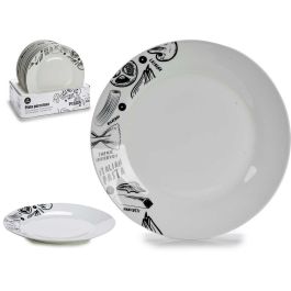 Plato Llano Porcelana 24 cm Arte Regal - Estampado Pasta, Apto Lavavajillas (20 Unidades) Precio: 44.5000006. SKU: B19ZNL7AKR