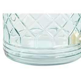 DKD Home Decor Dispensador de Bebidas Cristal y Acero Inoxidable 3,6L Azul Desmontable, Apto para Lavavajillas, 21x26x16 cm