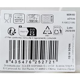 La Mediterranea Plato Hondo Adhara Monaco Brillo 21 cm (12 Unidades)