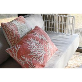 Cojin Mediterraneo DKD Home Decor Coral Blanco 10 x 35 x 60 cm