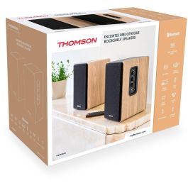 Thomson THO3499550390018 - Conjunto de 2 Altavoces Estéreo, Negro y Madera