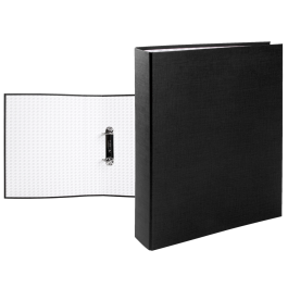 Liderpapel Carpeta de 2 anillas 40mm Folio Negro Carton Forrado