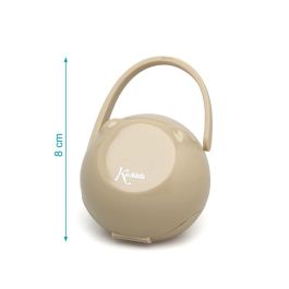 KioKids Portachupetes con Gancho Beige para Chupetes de Bebé +0 Meses. Transporte Higiénico, Apto Lavavajillas y Esterilizador