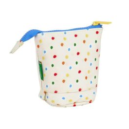 Estuche Escolar con Accesorios Benetton Topitos Blanco (8 x 19 x 6 cm) (32 Piezas)