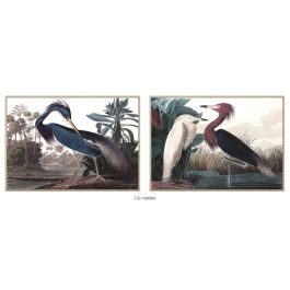 DKD Home Decor Cuadro Oriental con Garza Lienzo Multicolor 123 x 83 cm (Set de 2 Unidades)