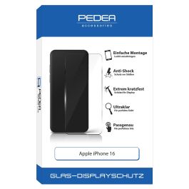 PEDEA 50170102 Protector de Pantalla de Vidrio Templado para Apple iPhone 16, con 2x Protección Anticaídas y Antirrayones, Transparente, Fácil Aplicación Precio: 12.947. SKU: B19KTPNG7A
