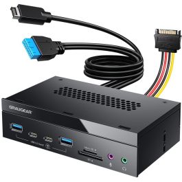 GRAUGEAR G-MP03CR-AU Concentrador Frontal Multi-Puertos USB 3.2 Gen 1 Tipo-A/C y Lector de Tarjetas SD/MicroSD para PC Precio: 74.50000008. SKU: B1FCFN2XKN