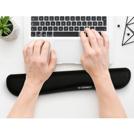 Q-connect Reposamuñecas Memory Foam para Teclado Color Negro 460x85x25 mm