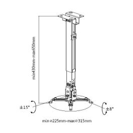 EQUIP Soporte de Techo/Pared Universal para Proyector, Negro, 20 kg