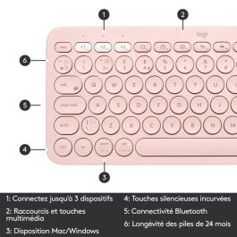 Teclado - Inalámbrico - LOGITECH - Multidispositivo K380 - BLUETOOTH - Diseño compacto - Rosa