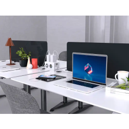 Q-connect Regleta Múltiple 10 en 1 con 6 Tomas, 3 USB y 1 USB-C, Cable 1.4m, 140x76x87mm