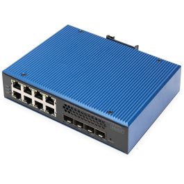 Digitus Switch PoE Industrial Gestionado L3 Gigabit Ethernet 8 Puertos + 4 Uplink 10G SFP+ (10/100/1000) - IP40