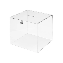 Archivo 2000 Urna Electoral 2000 Cuadrada Metacrilato Transparente con Cerradura y 2 Llaves 300x300x300 mm