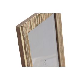 DKD Home Decor Marco de Fotos Moderno 15x20 cm Natural de Mango y Cristal con Rayas 1.8 x 24 x 19 cm