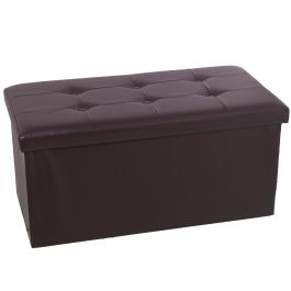 Puff Desmontable Alexandra House Living Marrón Polipiel 77 x 38 x 38 cm