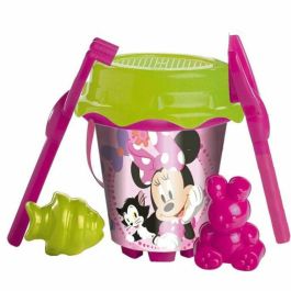 Cubo playa castillo minnie con cedazo, pala rastrillo y moldes 18 cm Precio: 4.49999968. SKU: S2416141