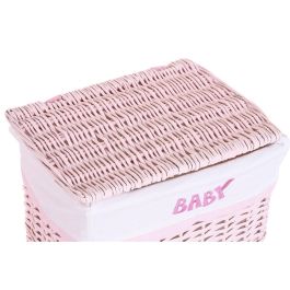 Cesta Ropa Baby DKD Home Decor Rosa 34 x 56 x 44 cm Set de 5