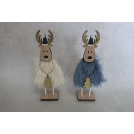 Figura Navidad Moderna DKD Home Decor Azul Blanco 4 x 20 x 8 cm (12 Unidades) Precio: 16.50000044. SKU: B18CSA57JS