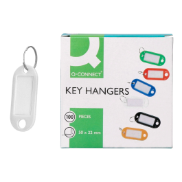 Q-connect Llavero Portaetiquetas Blanco Expositor de 100 Unidades