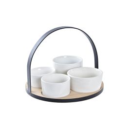 DKD Home Decor Tabla Aperitivo Loft Gres, Bambú, Metal, Negro, Natural, Blanco, Set de 5, 20 x 14 x 20 cm Precio: 6.88974. SKU: S3037246