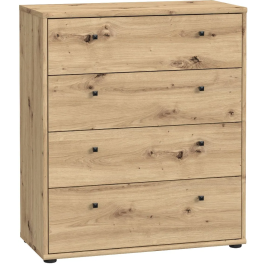 TEMPRA Comoda de 4 Cajones, Efecto Roble Artesano, Dimensiones 73.7 * 34.8 * 85.5 cm, Modelo T2KK212D78 Precio: 171.0698. SKU: B13XHE7V2E