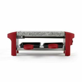 Livoo DOC156RC Máquina Raclette para 2 Personas, 350W, Bandeja de Granito Extraíble, Rojo Chile