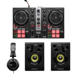 Hercules DJControl Inpulse 200 MK2 Kit de Inicio DJ con Altavoces DJMonitor 32 y Auriculares HDP DJ45