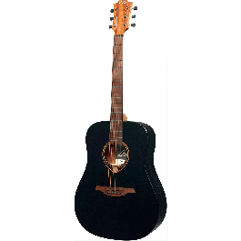 Lag Guitarra Acústica Dreadnought Tramontane 70 Negro Satinado Tapa Abeto Engelmann Fondo y Aros Caoba 6 Cuerdas