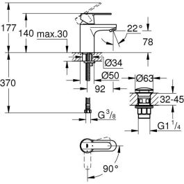 GROHE - Mezclador monomando de lavabo - Tamaño S