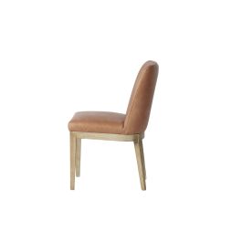 DKD Home Decor 2c24 Silla Urban Top Chairs de Fresno y Piel, Acabado Decape, Color Blanco, Medidas 59x81x46 cm (2 Unidades)