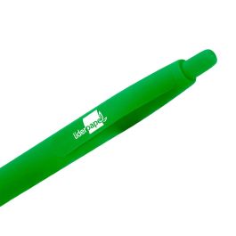 Boligrafo Liderpapel Gummy Touch Retractil 1,0 mm Tinta Verde 12 unidades