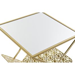 DKD Home Decor Revistero Dorado Metal y Espejo 45 x 45 x 55 cm