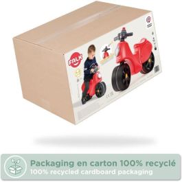 Falk Patinete Strada Manillar Orientable con Bocina Ruedas Anchas Seguras Rojo 100% Fabricado en Francia A Partir de 12 Meses