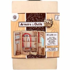Planete Bois MGM098927 Armario de Herramientas de Madera con Herramientas Reales, 25 Piezas Montessori FSC, +8 Años