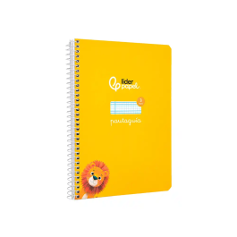 Liderpapel Cuaderno Espiral A5 Pautaguía Tapa Dura 80 Hojas 90gr Cuadro Pautado 3mm Amarillo
