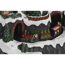 DKD Home Decor Decoración Ciudad Navidad Tradicional con Luz LED, Movimiento y Música, Resina Multicolor 36x59x40 cm