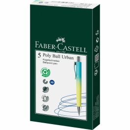 FABER-CASTELL 241109 Bolígrafo Poly Ball Urban Sunrise retráctil azul, punta extra-gruesa, triangular, recargable