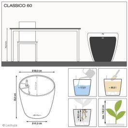 Maceta LECHUZA Classico Premium 60 - juego completo, antracita metalizado Maceta LECHUZA Classico Premium 60 - juego completo, antracita metalizado