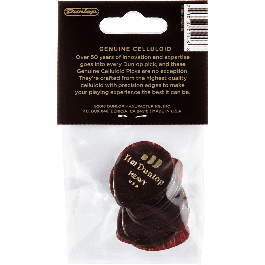 DUNLOP Pack 12 Púas Genuine Celluloid Teardrop Shell - Heavy