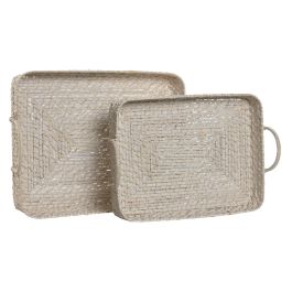 Bandeja Balines DKD Home Decor Blanco Natural 35 x 13 x 45 cm Set de 2 Bandeja Balines DKD Home Decor Blanco Natural 35 x 13 x 45 cm Set de 2