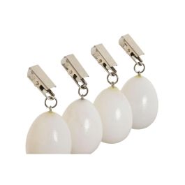 DKD Home Decor Peso Básicos de Mármol y Metal Blanco, Set de 4 Piezas, 3.5x3.5x5.5 cm, Apto Lavavajillas