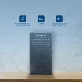 Daewoo Radio AM/FM con Altavoz Incorporado y Auriculares - Color Negro