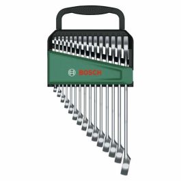 Bosch BOS4053423254136 Juego de Llaves Combinadas de 15 Piezas, Métrico 6-21 mm, Llaves de Boca Universales Robustas, Diseño Ergonómico