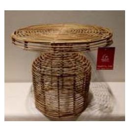 DKD Home Decor Mesita Auxiliar Balines de Ratán Natural 48 Ancho x 45 Alto x 48 Largo cm Doble Cara Precio: 44.8668. SKU: B1AETF5WAG