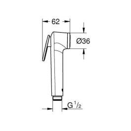 Grohe 26351000 Rociador de Ducha Vitalio, Ducha de Mano con Gatillo, 1 Chorro, Cromo, Antical, Ahorro de Agua
