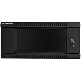 Lanberg WF01-6404-10B Armario Rack Montaje en Pared 4U 600x450x290 mm, Vidrio Templado, Carga Máx. 60kg, IP20, Autoensamblaje